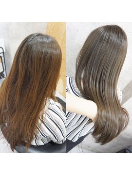 ヘアテリア リュウ 大塚(hair teria ryu) 面を整えてツヤ髪・表面髪質改善ストレート＆艶カラー