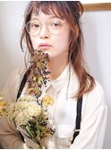 透け感バング+乾かすだけでキマるミディアム