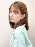 黒髪クラゲヘアーオリーブグレー小顔ココアベージュ