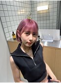 ピンクヘア/ハイトーンボブ/カシスピンク