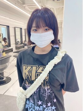 ギグスダブル 栄店(gigs double) 切りっぱなしボブ/パープルブラウン