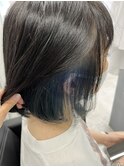 .ブルー×ブラック インナーカラー.