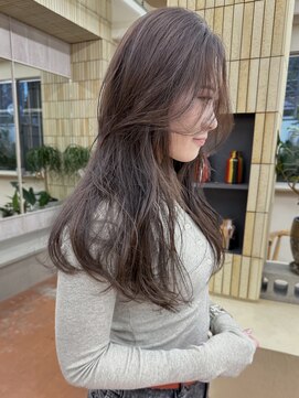 パークレーン アイス イヴェン(park lane ICI yeven) ブリーチなし ブラウンカラー 顔周りカット レイヤー/momoka