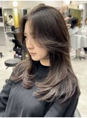 かきあげ前髪 レイヤーカット ミディアムレイヤー