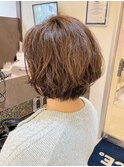 パーマ/ショートボブ/レディースパーマ/白髪ぼかし/ハイライト