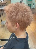 スパイキーショート/パンク/ダブルカラー/メンズブリーチ