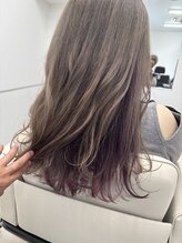 ラレデンシ 仙台東口店(LA LEDENSI) ミルクティーベージュ×[インナーカラー]ピンクバイオレット