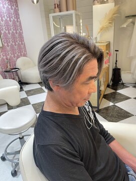 髪屋 紬 バレイヤージュ/ハイライト/メンズ/ハイトーン