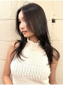 ロングレイヤー透明感大人美人ハッシュカットミディアムレイヤー
