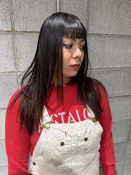 ノル 栄矢場町(nol) 前髪重めぱっつん×髪質改善縮毛矯正(レイヤーカット/オン眉)