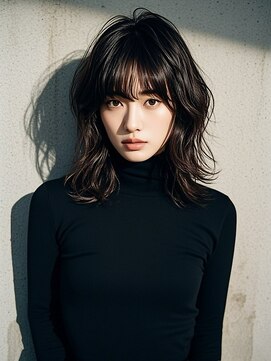 マッシュウルフボブパーマミルクティーベージュシルバーアッシュ