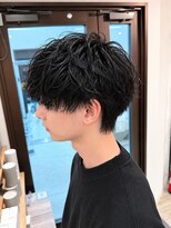 コア(CO:A)&nbsp;シャドウパーマ　メンズシースルーマッシュニュアンスパーマ韓国