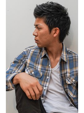 メリケンバーバーショップ コウベ(MERICAN BARBERSHOP KOBE) グランジツーブロックスパイキーアップバングにイメチェン@6