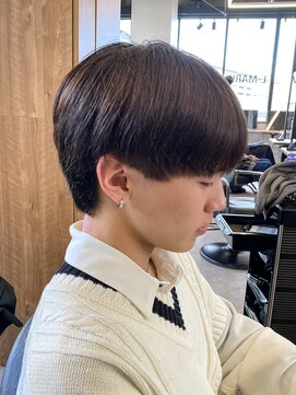 エルマーク(L-MARK) 黒髪マッシュナチュラルマッシュメンズヘア韓国ツーブロック