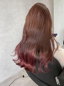 ジエクト カナウ(The Ect canow) 裾カラー/グラデーションピンク/デザインカラー/ピンクヘアー