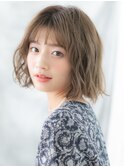 ゆるふわウェーブ前下がり小顔ボブパーマe小山20代30代40代