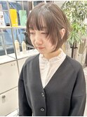 【馬場】大人かわいい前下がり丸みボブ耳かけ髪質改善