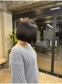 大人可愛いナチュラルボブ×柔らかいディープルビー/蔵前◎