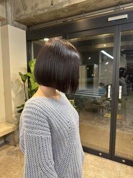 ベンジー 蔵前ii店(benji) 大人可愛いナチュラルボブ×柔らかいディープルビー/蔵前◎