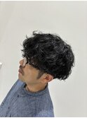 ダークアッシュ/ニュアンスパーマ/韓国マッシュ/スペインカール