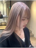10924韓国ホワイトブロンドハイライトカラー艶髪細めハイライト