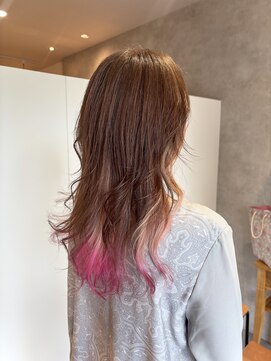 スーリール 伊都店(Sourire) レイヤー/インナーカラー/ベージュ/イルミナ/ピンク