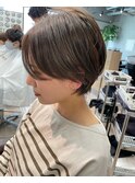 大人可愛い20代30代40代黒髪前下がりショートボブ丸みショート◎