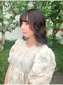 ゆるふわカール/ミディパーマ/ナチュラル/ダークブラウン