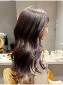 【Tierra美侑】チョコブラウン×ラベンダーインナーカラー