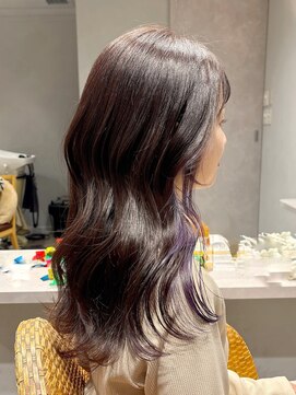 ティエラ 原宿 表参道(Tierra) 【Tierra美侑】チョコブラウン×ラベンダーインナーカラー