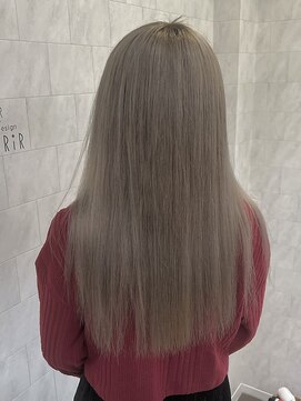 シェリール(CHERiR) 髪質改善カラーストレートロングヘア透明グレージュ20代◎