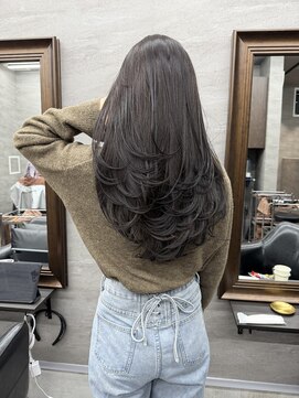 ソー(so.) ワンカールレイヤー×ラベンダーブラウン/レイヤーカット/横浜駅