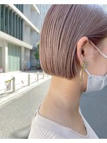 ケンジ 横浜(KENJE) ミニボブ/ミルクティーベージュ/ダブルカラー/切りっぱなしボブ