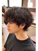 メンズサロン アネロ 名駅(Men's salon anhelo)&nbsp;シャドウパーマ×センターパート×ウルフカット×ツーブロック