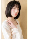 黒髪アッシュ切りっぱなし小顔前下がりボブZ上尾20代30代40代
