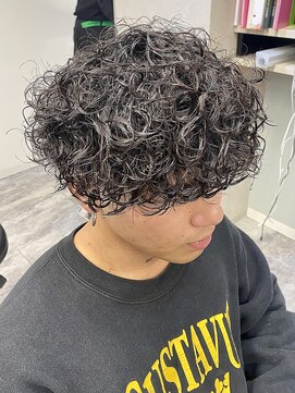 ヘーゼル 博多(HAZEL.) プードルパーマツーブロック刈り上げ/タツヨシ