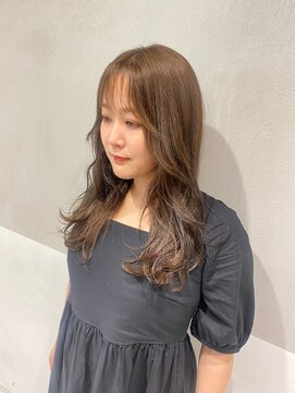 ガリカ 横浜(Gallica) 【mirei】韓国風ゆるふわセミロング/透明感ミルクティーベージュ