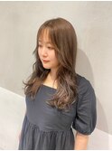 【mirei】韓国風ゆるふわセミロング/透明感ミルクティーベージュ