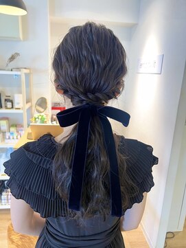 【entalitylit】暗髪ポニー×ベロアリボンアレンジStyle