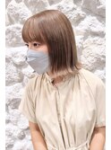 切りっぱなしボブ ベージュ系