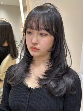 サイン 渋谷(SIGN) 韓国ヘアーハッシュカットレイヤーカットグレージュブリーチ無し