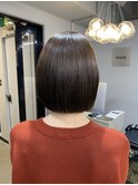 前髪 外ハネボブ チェリーブラウン ミニウルフ"
