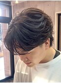 韓国フェザーパーマ[センターパートウルフ/ニュアンスパーマ]
