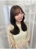 レイヤーカット/韓国風巻き/韓国ヘア/顔まわり/ブリーチなし