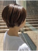 トップ長め大人ショート透明感ブラウンカラー