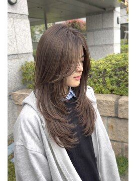 サロンドミルク 新百合ヶ丘店(salon de MiLK) レイヤーカットチョコレートブラウンオリーブベージュ新百合ヶ丘