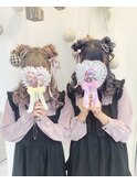 ツインお団子ハーフアップ