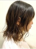 高知 南国市 BiBi glandjete ゆるふわミディパーマ