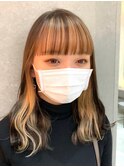 前髪インナーカラーベージュ!!