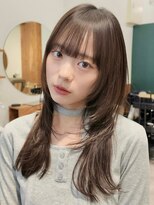 ノイカーム(noi Calm)&nbsp;顔周りレイヤーカットくびれヘアミルクティーベージュカラー